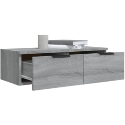 vidaXL 2 Drawer Grey Sonoma Wooden Wall Cabinet - Size: 20 x 68 x 30cm - Wilko - thumbnail 6