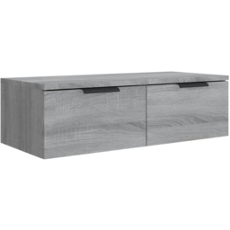 vidaXL 2 Drawer Grey Sonoma Wooden Wall Cabinet - Size: 20 x 68 x 30cm - Wilko - thumbnail 3