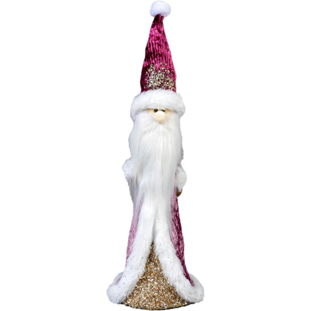 Shatchi Burgundy Santa Figurine 34cm - Pink - Wilko - image 1