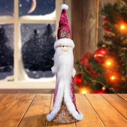 Shatchi Burgundy Santa Figurine 34cm - Pink - Wilko - thumbnail 4