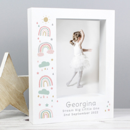 Personalised Memento Rainbow Box Photo Frame 5 x 7inch - Size: 5 x 7 Inch - White - Wilko - thumbnail 4