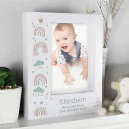 Personalised Memento Rainbow Box Photo Frame 5 x 7inch - Size: 5 x 7 Inch - White - Wilko - thumbnail 3
