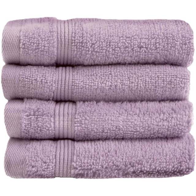 Allure Bath Fashions Luxury Zero Twist Egyptian Cotton Heather Face Cloth 4 Pack - Size: 30 x 30cm - Purple - Wilko - image 1