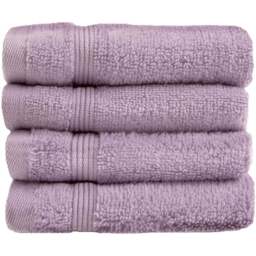 Allure Bath Fashions Luxury Zero Twist Egyptian Cotton Heather Face Cloth 4 Pack - Size: 30 x 30cm - Purple - Wilko