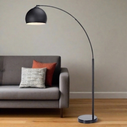 Teamson Home Arquer Arc Marble Base Black Floor Lamp - Size: 170.0 x 30.0 x 110.2cm - Wilko - thumbnail 6