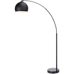 Teamson Home Arquer Arc Marble Base Black Floor Lamp - Size: 170.0 x 30.0 x 110.2cm - Wilko - thumbnail 1
