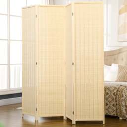Portland Natural 180 x 180cm 4 Panel Folding Screen - Size: 180 x 1.4 x 180cm - Brown - Wilko - thumbnail 3
