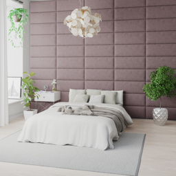 Aspire EasyMount Blush Plush Velvet Upholstered Wall Mounted Headboard Panels 8 Pack - Pink - Aspire Beds - Wilko - thumbnail 3