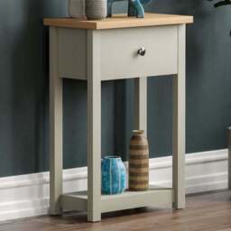 VIDA DESIGNS Arlington Single Drawer Grey and Oak Console Table - Size: 30 x 50 x 74cm - Wilko