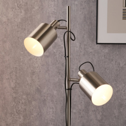 Pacific Lifestyle Aaron Brushed Chrome Metal Floor Lamp - Silver - Wilko - thumbnail 4
