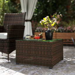Outsunny Brown Rattan Outdoor Coffee Table - Size: 38 x 62 x 62cm - Wilko - thumbnail 5