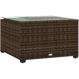Outsunny Brown Rattan Outdoor Coffee Table - Size: 38 x 62 x 62cm - Wilko - thumbnail 3