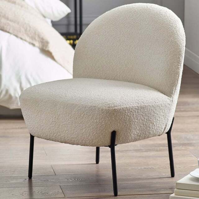 Julian Bowen Lulu Ivory Boucle Accent Chair - Size: Single - Cream - Wilko - image 1