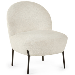Julian Bowen Lulu Ivory Boucle Accent Chair - Size: Single - Cream - Wilko - thumbnail 3