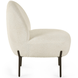 Julian Bowen Lulu Ivory Boucle Accent Chair - Size: Single - Cream - Wilko - thumbnail 5