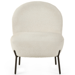 Julian Bowen Lulu Ivory Boucle Accent Chair - Size: Single - Cream - Wilko - thumbnail 4