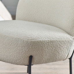 Julian Bowen Lulu Ivory Boucle Accent Chair - Size: Single - Cream - Wilko - thumbnail 6
