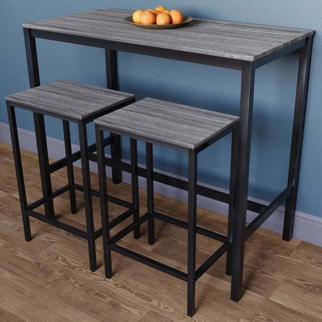 VIDA DESIGNS Roslyn 2 Seater Metal Frame Breakfast Table Set Grey - Wilko - image 1