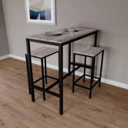 VIDA DESIGNS Roslyn 2 Seater Metal Frame Breakfast Table Set Grey - Wilko - thumbnail 5