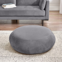Furniturebox Otto Grey Velvet Footstool - Wilko - thumbnail 3
