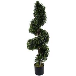 Leaf Artificial Spiral Buxus Tree 120cm - Size: 120 x 40 x 40cm - Green - Wilko - thumbnail 1