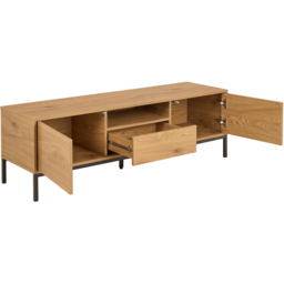 Florence Seaford 2 Door Single Drawer Matt Wild Oak TV Unit - Size: 45 x 140 x 40cm - Brown - Furniture To Go - Wilko - thumbnail 6