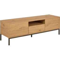Florence Seaford 2 Door Single Drawer Matt Wild Oak TV Unit - Size: 45 x 140 x 40cm - Brown - Furniture To Go - Wilko - thumbnail 3