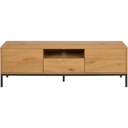 Florence Seaford 2 Door Single Drawer Matt Wild Oak TV Unit - Size: 45 x 140 x 40cm - Brown - Furniture To Go - Wilko - thumbnail 4
