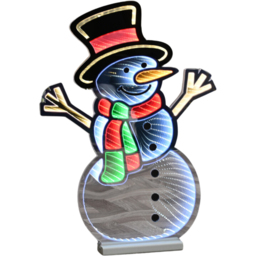 Samuel Alexander Multicolour LED Light Up Standing Snowman Infinity Christmas Decoration 60cm - Size: 60cm x 44cm x 44cm - Wilko - thumbnail 3