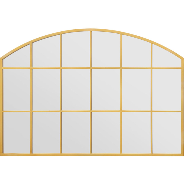 MirrorOutlet The Arcus Gold Framed Arched Garden Wall Mirror 110 x 75cm - Size: 110 x 75 x 3cm - Wilko - image 1