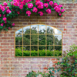 MirrorOutlet The Arcus Gold Framed Arched Garden Wall Mirror 110 x 75cm - Size: 110 x 75 x 3cm - Wilko - thumbnail 6