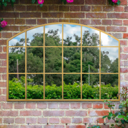 MirrorOutlet The Arcus Gold Framed Arched Garden Wall Mirror 110 x 75cm - Size: 110 x 75 x 3cm - Wilko - thumbnail 3
