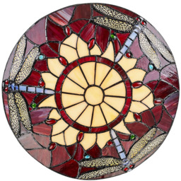 Happy Homewares Traditional Red Dragonfly Tiffany Glass Pendant Shade - Size: 5 x 30 x 30cm - Wilko - thumbnail 3