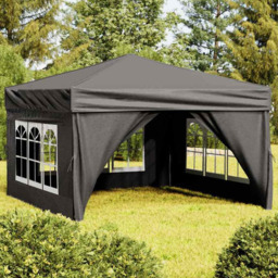 vidaXL 3 x 3m Anthracite Foldable Party Tent with Sidewalls - Grey - Wilko
