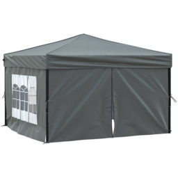vidaXL 3 x 3m Anthracite Foldable Party Tent with Sidewalls - Grey - Wilko - thumbnail 3