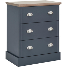 GFW Kendal 3 Drawer Slate Blue Chest of Drawers - Wilko - thumbnail 5