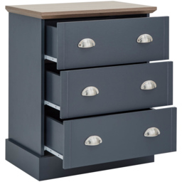GFW Kendal 3 Drawer Slate Blue Chest of Drawers - Wilko - thumbnail 6