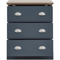 GFW Kendal 3 Drawer Slate Blue Chest of Drawers - Wilko - thumbnail 4