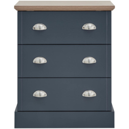 GFW Kendal 3 Drawer Slate Blue Chest of Drawers - Wilko - thumbnail 3