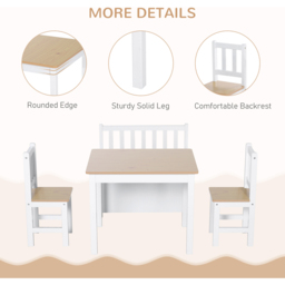 Playful Haven 4 Piece Beige Kids Table with Chair and Bench Set - Size: 60 x 50 x 48cm - Wilko - thumbnail 5