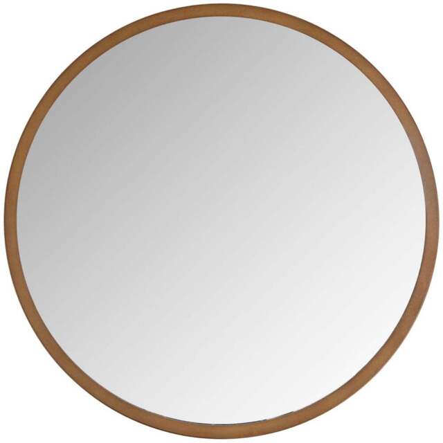 Yearn Bronze Classic Round Wall Mirror 70cm - Brown - Wilko - image 1