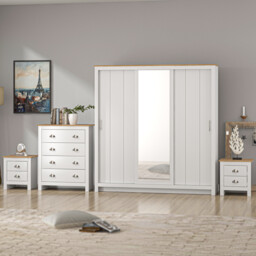 Lexington 3 Door White Sliding Wardrobe with Mirror - Wilko - thumbnail 6