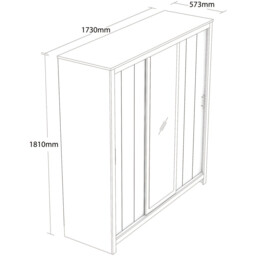 Lexington 3 Door White Sliding Wardrobe with Mirror - Wilko - thumbnail 5