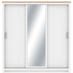 Lexington 3 Door White Sliding Wardrobe with Mirror - Wilko - thumbnail 4