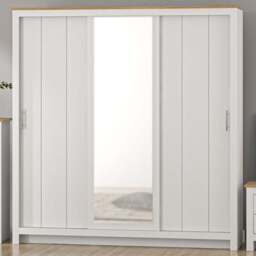 Lexington 3 Door White Sliding Wardrobe with Mirror - Wilko - thumbnail 1