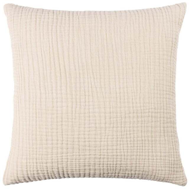 Yard Lark Natural Muslin Cotton Cushion - Size: 45 x 45 cm - Cream - Yard Living - Wilko - image 1