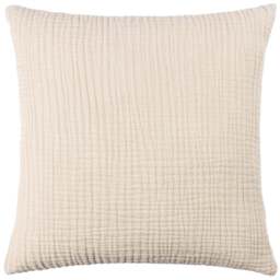 Yard Lark Natural Muslin Cotton Cushion - Size: 45 x 45 cm - Cream - Yard Living - Wilko - thumbnail 1