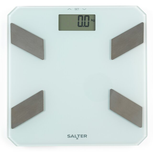 Salter Glass LCD Analyser Scale White - Size: 30.2 x 1.94 x 30.2 cm - Wilko - image 1