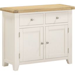 Seconique Windsor 2 Door 2 Drawer Ivory and Oak Sideboard - Size: 81.5 x 97 x 40cm - Ivory/Oak - Wilko - thumbnail 3