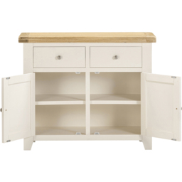 Seconique Windsor 2 Door 2 Drawer Ivory and Oak Sideboard - Size: 81.5 x 97 x 40cm - Ivory/Oak - Wilko - thumbnail 5